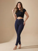 Calça Feminina Skinny Jeans Azul Escuro l Levanta Bumbum