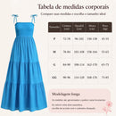 Vestido Longo Feminino Azul com Alças Finas