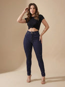 Calça Feminina Skinny Jeans Azul Escuro l Levanta Bumbum