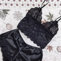 Conjunto Lingerie sem mangas com decote em v feminino