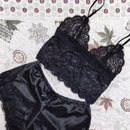 Conjunto Lingerie sem mangas com decote em v feminino