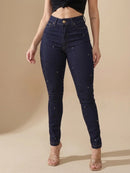 Calça Feminina Skinny Jeans Azul Escuro l Levanta Bumbum